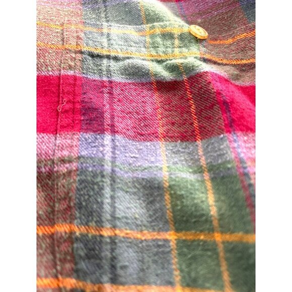Chaps Ralph Lauren Shirt Mens Size M Multi Plaid Flannel Long Sleeves Flaw Missi - Picture 4 of 7